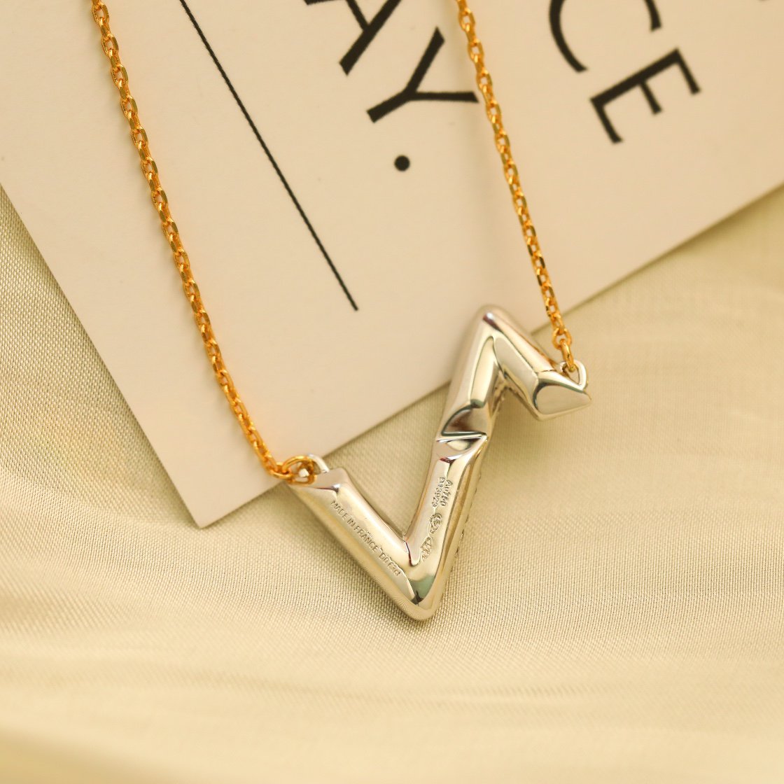 [Clover-Jewelry]VOLT SILVER DIAMOND PEDANT NECKLACE