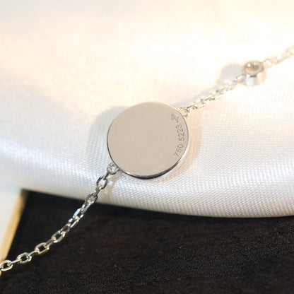 [Clover-Jewelry]SUN MOTIF PINK MOP SILVER BRACELET