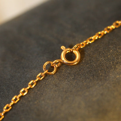 [Clover-Jewelry]SUN PEDANT PINK GOLD 1 DIAMOND NECKLACE