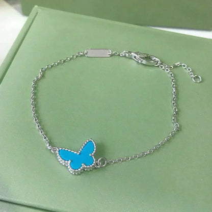 [Clover-Jewelry]BUTTERFLY TURQUOISE BUTTERFLY BRACELET SILVER