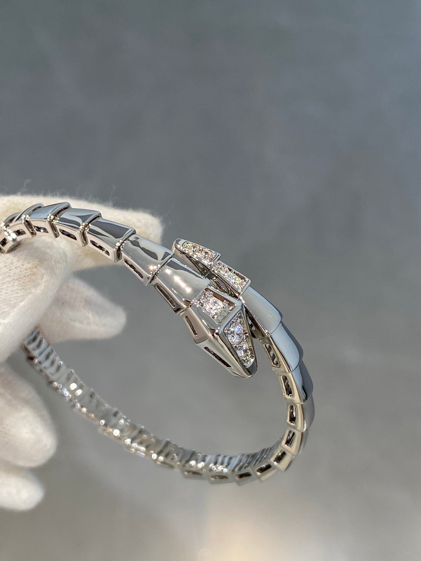 [Clover-Jewelry]SERPENTI BRACELET DIAMONDS SILVER