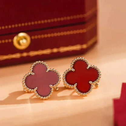 [Clover-Jewelry]CLOVER MEDIUM 1 MOTIFS CARNELIAN  EARRINGS