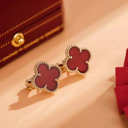 [Clover-Jewelry]CLOVER MEDIUM 1 MOTIFS CARNELIAN  EARRINGS