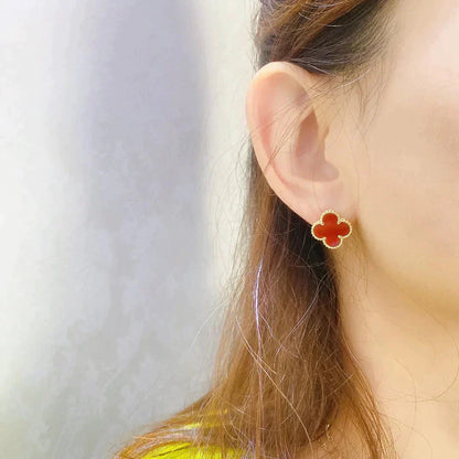 [Clover-Jewelry]CLOVER MEDIUM 1 MOTIFS CARNELIAN  EARRINGS