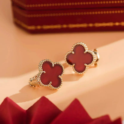 [Clover-Jewelry]CLOVER MEDIUM 1 MOTIFS CARNELIAN  EARRINGS