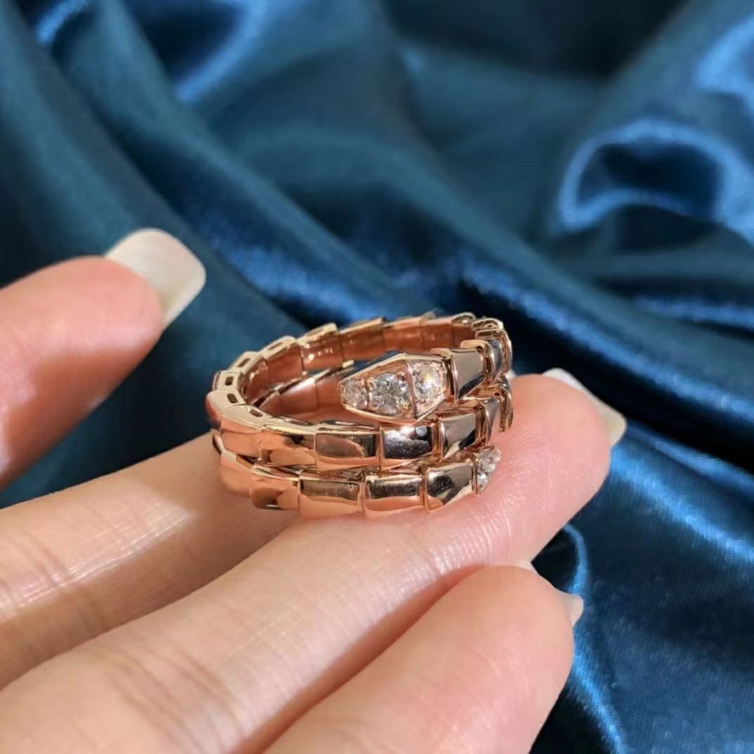 [Clover-Jewelry]SERPENTS DOUBLE ROW DIAMOND RING