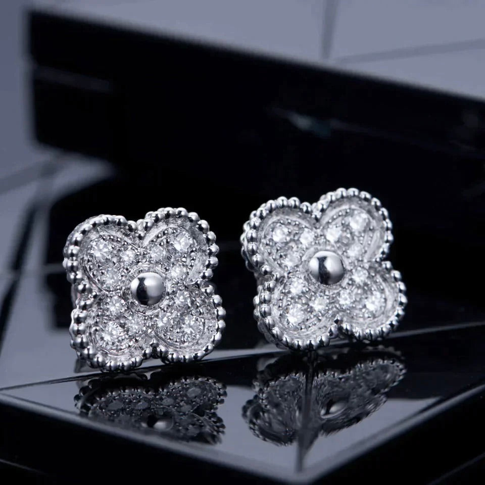 [Clover-Jewelry]CLOVER 1 MOTIFS DIAMOND STUD EARRINGS SILVER