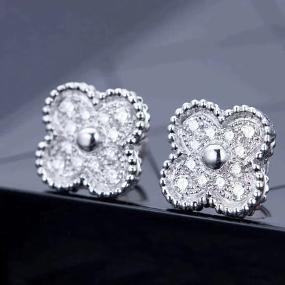 [Clover-Jewelry]CLOVER 1 MOTIFS DIAMOND STUD EARRINGS SILVER