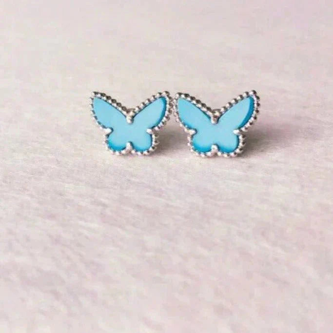 [Clover-Jewelry]BUTTERFLY TURQUOISE EARRINGS SILVER