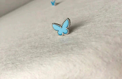 [Clover-Jewelry]BUTTERFLY TURQUOISE EARRINGS SILVER