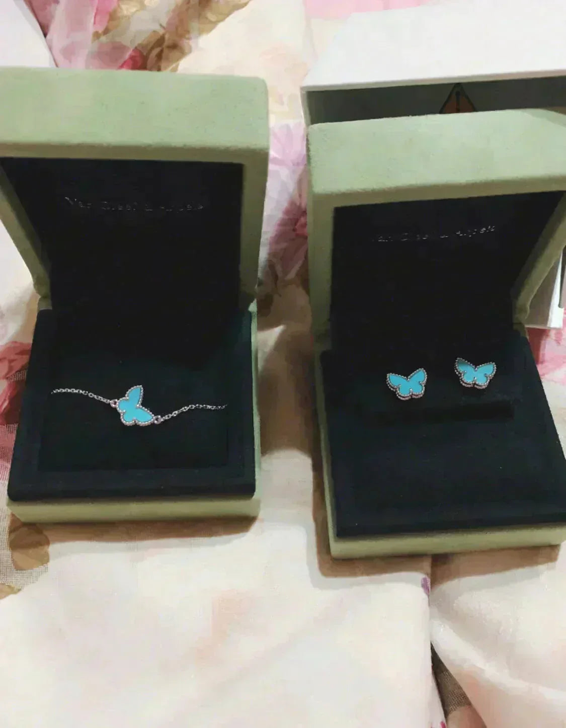 [Clover-Jewelry]BUTTERFLY TURQUOISE EARRINGS SILVER