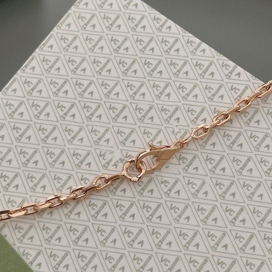 [Clover-Jewelry]LUCKY SPRING 15 MOTIFS ROSE GOLD NECKLACE