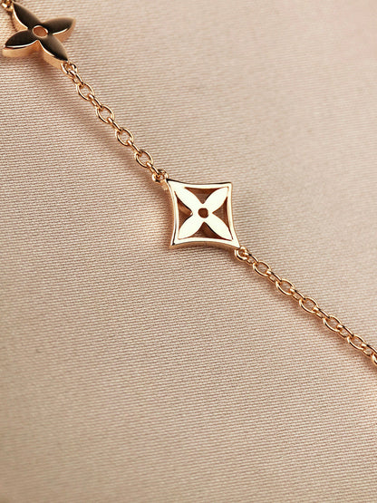 [Clover-Jewelry]STAR AND SUN 7 MOTIFS GOLD BRACELET