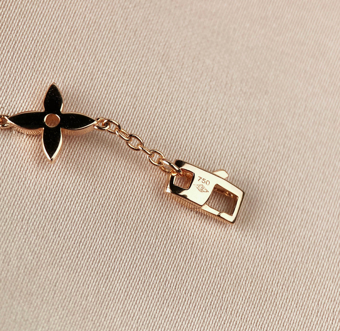 [Clover-Jewelry]STAR AND SUN 7 MOTIFS GOLD BRACELET