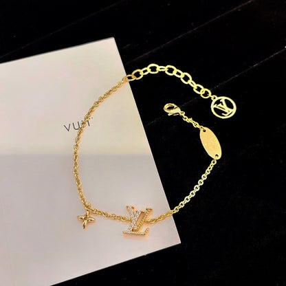 [Clover-Jewelry]LOGO STAR MOTIF GOLD BRACELET