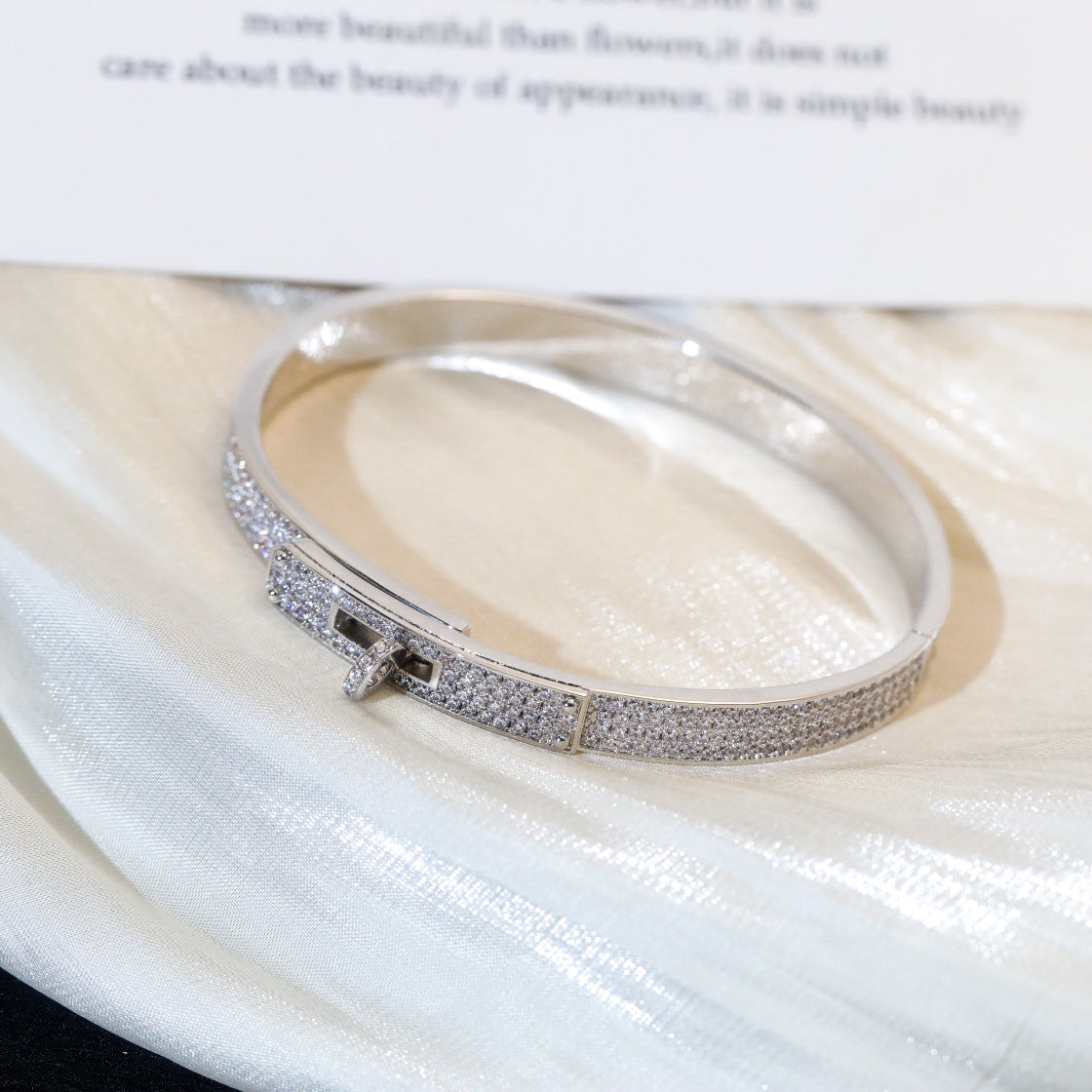 [Clover-Jewelry]KELLY BRACELET DIAMOND PAVED