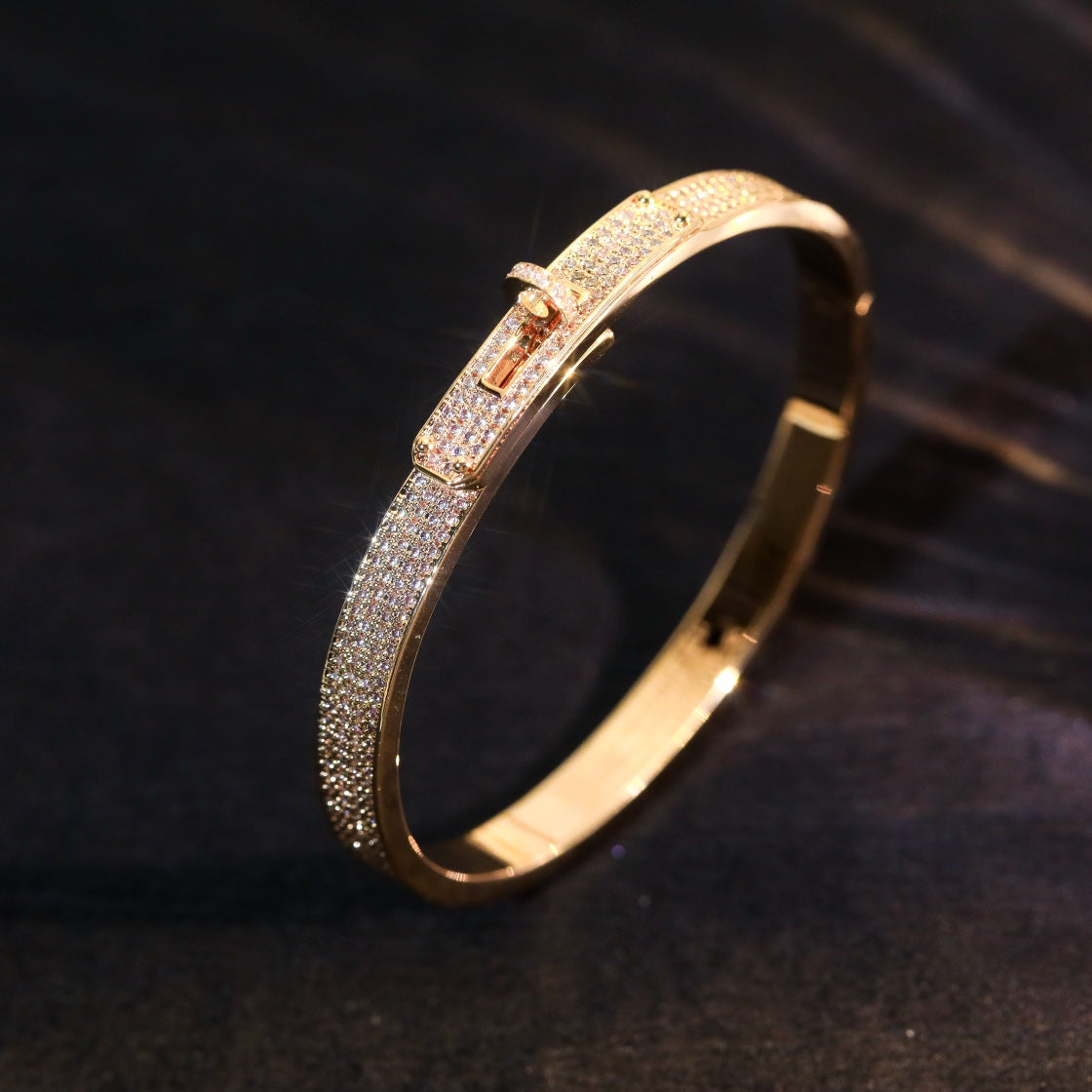 [Clover-Jewelry]KELLY BRACELET DIAMOND PAVED