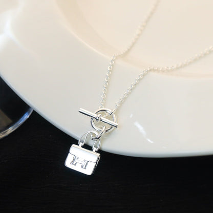 [Clover-Jewelry]POP H PEDANT SILVER NECKLACE