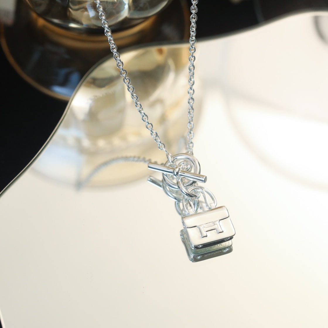 [Clover-Jewelry]POP H PEDANT SILVER NECKLACE