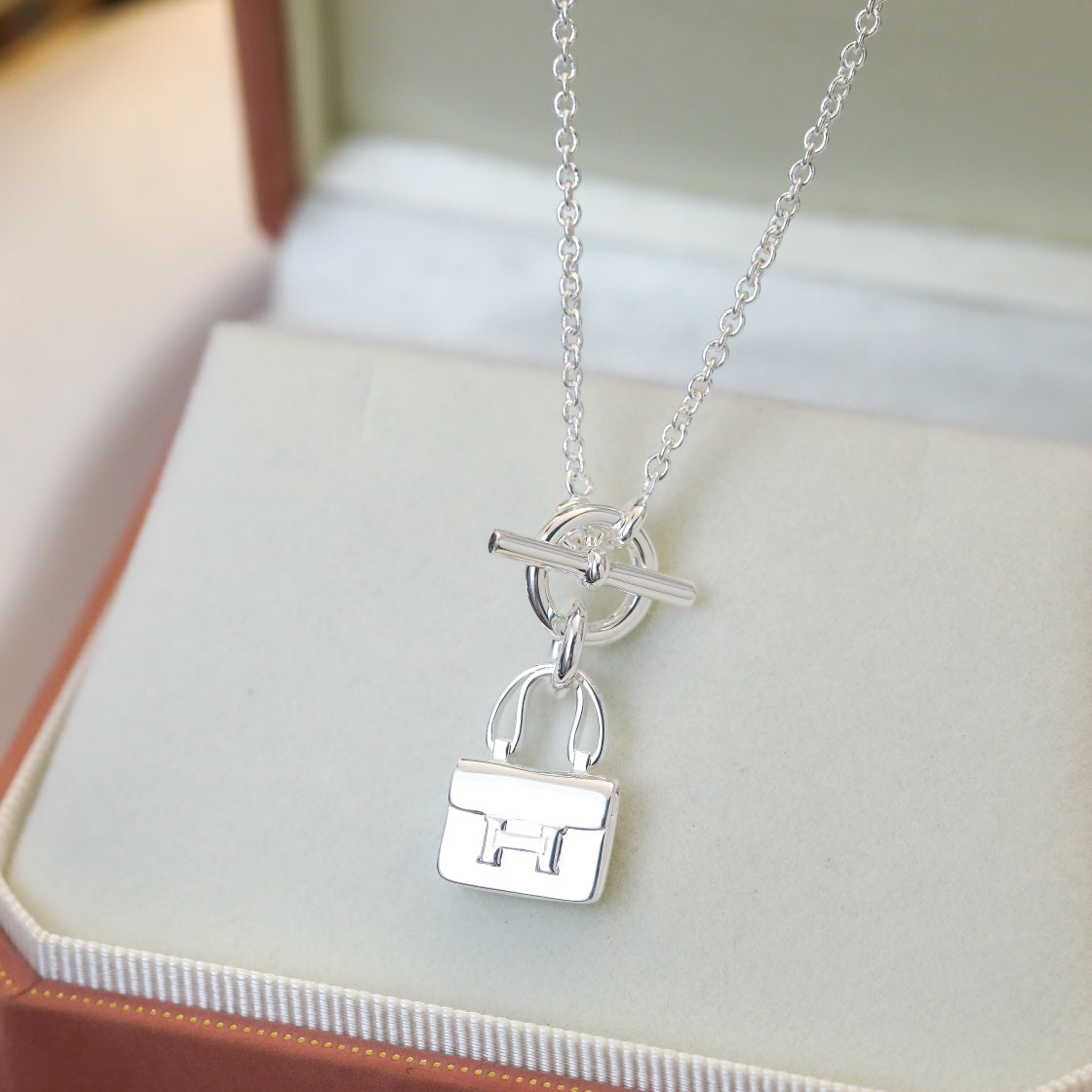 [Clover-Jewelry]POP H PEDANT SILVER NECKLACE