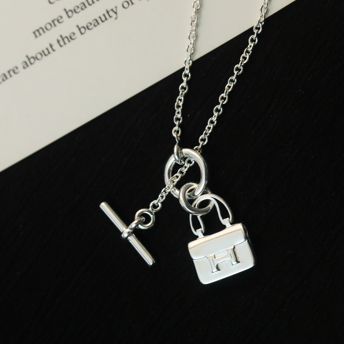 [Clover-Jewelry]POP H PEDANT SILVER NECKLACE