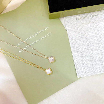 [Clover-Jewelry]CLOVER MINI 9.5MM WHITE MOTHER-OF-PEARL NECKLACE