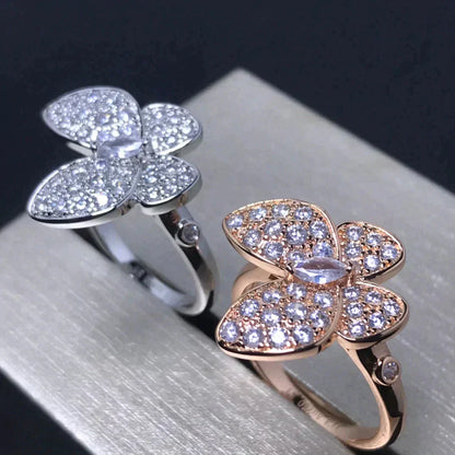 [Clover-Jewelry]BUTTERFLY PINK GOLD DIAMOND RING