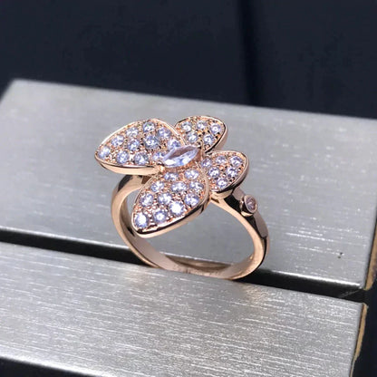 [Clover-Jewelry]BUTTERFLY PINK GOLD DIAMOND RING