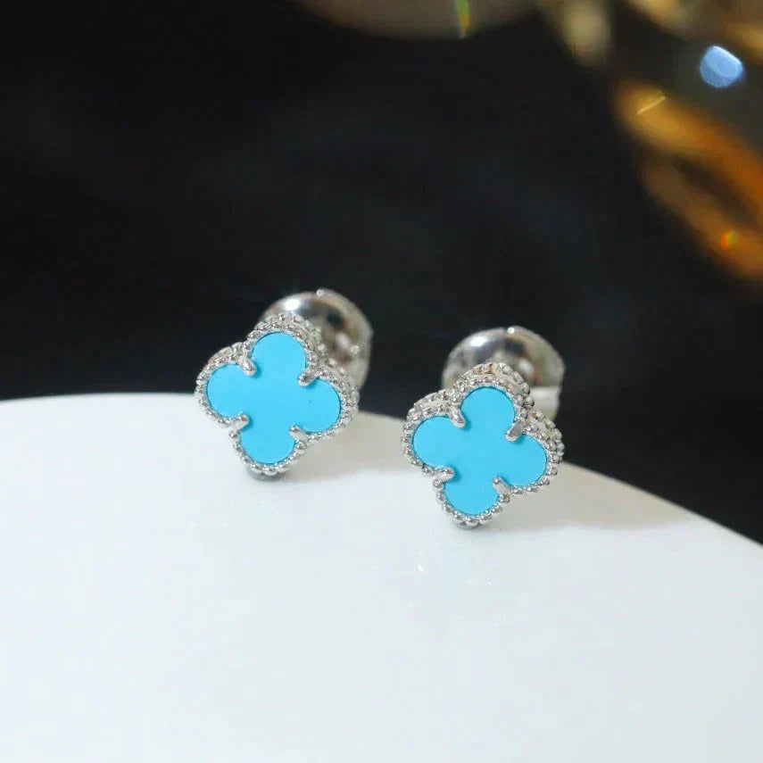 [Clover-Jewelry]CLOVER MINI 9.5MM ONYX STUD EARRINGS SILVER