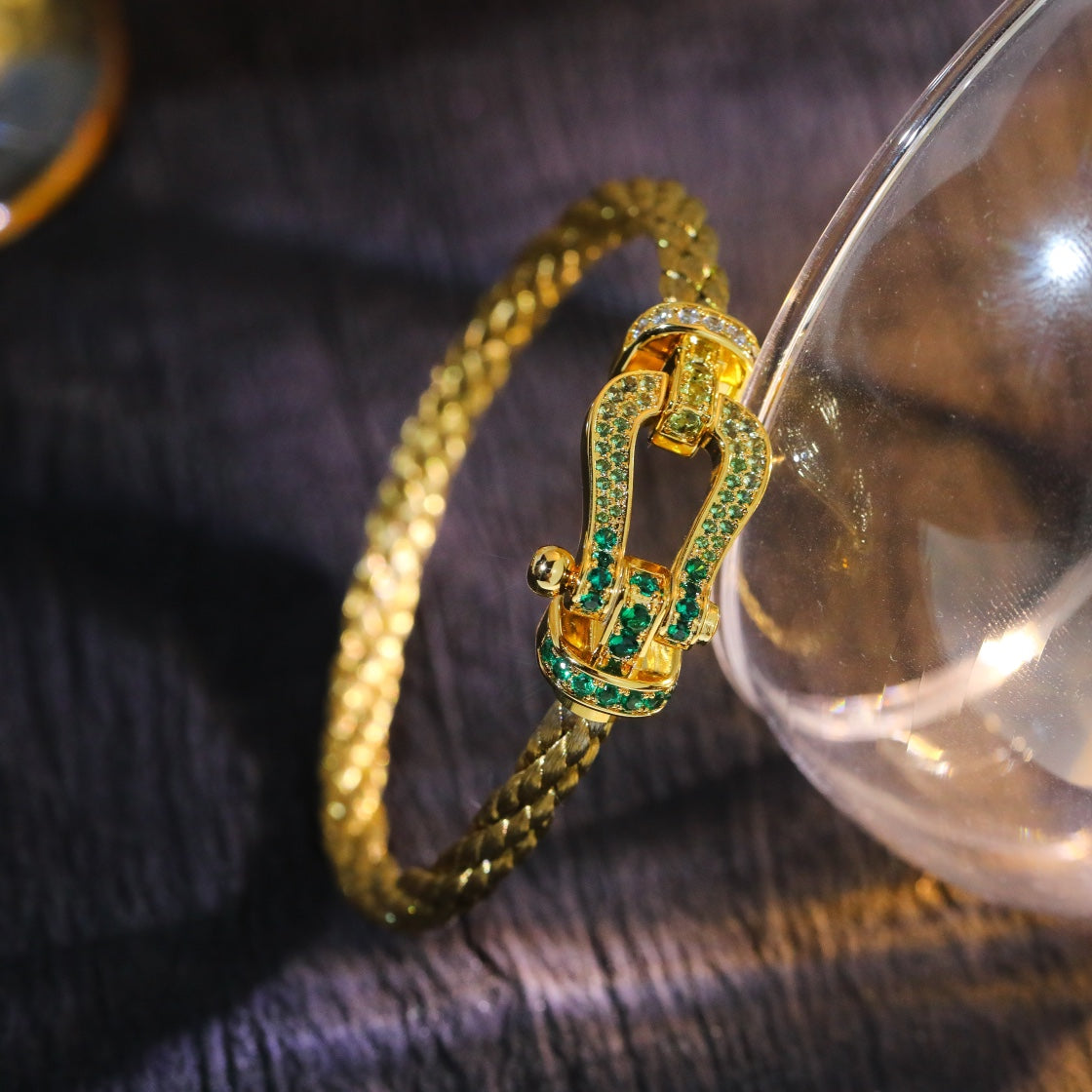 [Clover-Jewelry]FORCE 10 GOLD GREEN DIAMOND PAVED