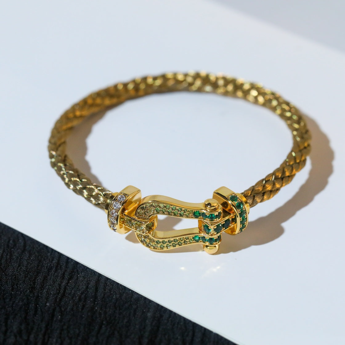 [Clover-Jewelry]FORCE 10 GOLD GREEN DIAMOND PAVED