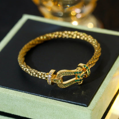 [Clover-Jewelry]FORCE 10 GOLD GREEN DIAMOND PAVED