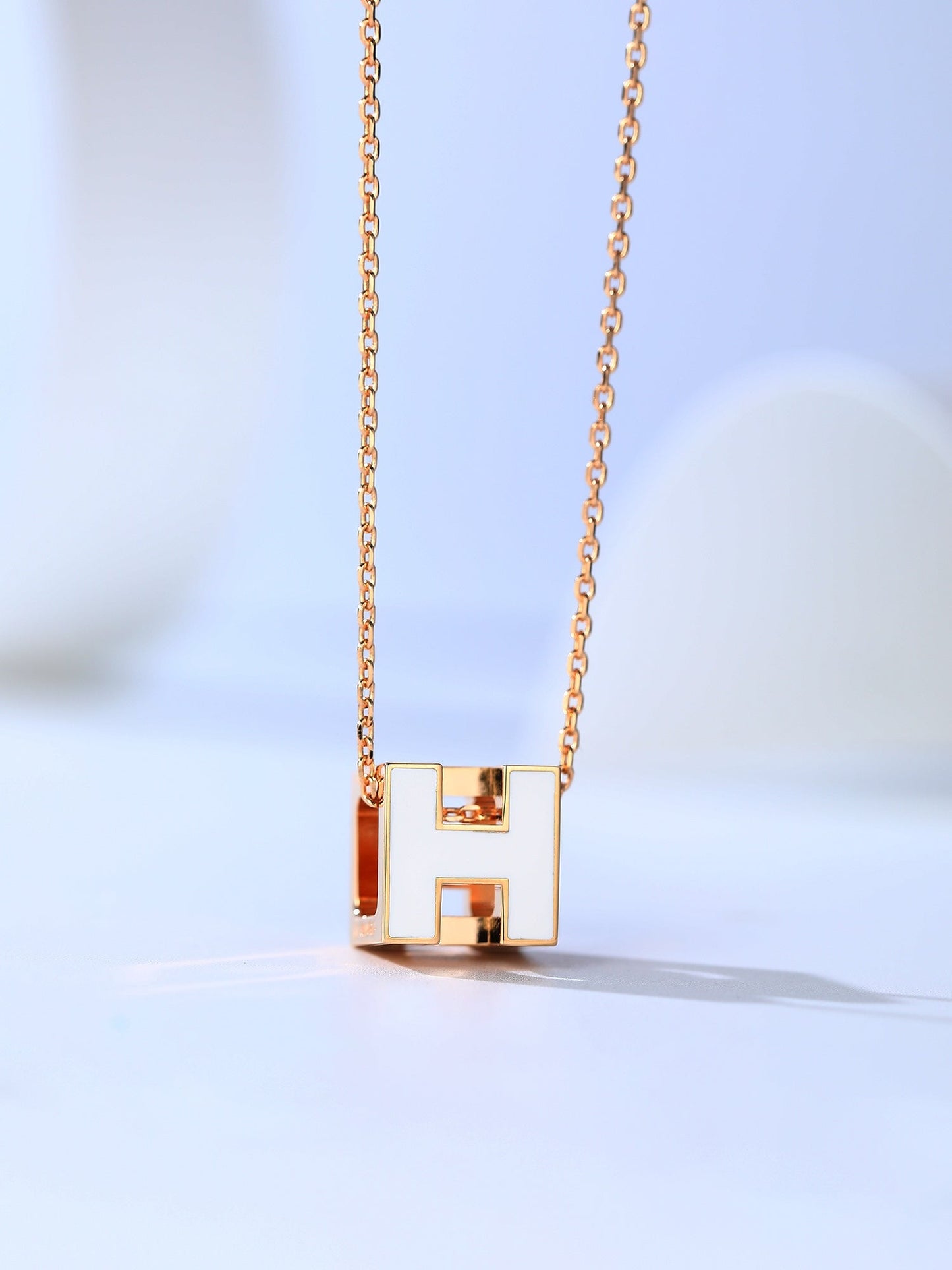 [Clover-Jewelry]H CAGE PINK GOLD NECKLACE