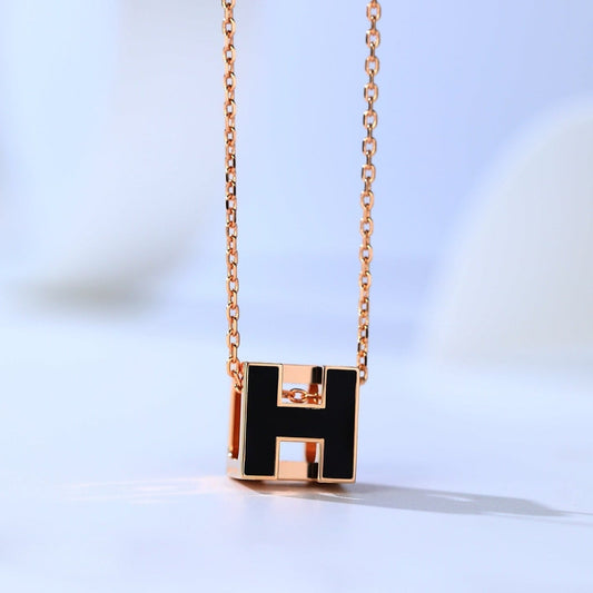 [Clover-Jewelry]H CAGE PINK GOLD NECKLACE