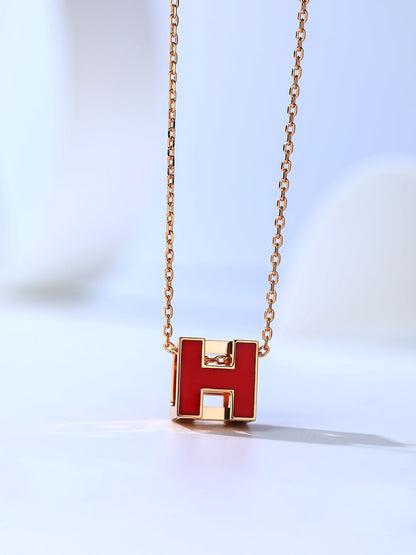 [Clover-Jewelry]H CAGE PINK GOLD NECKLACE