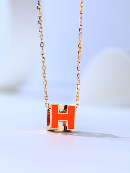 [Clover-Jewelry]H CAGE PINK GOLD NECKLACE