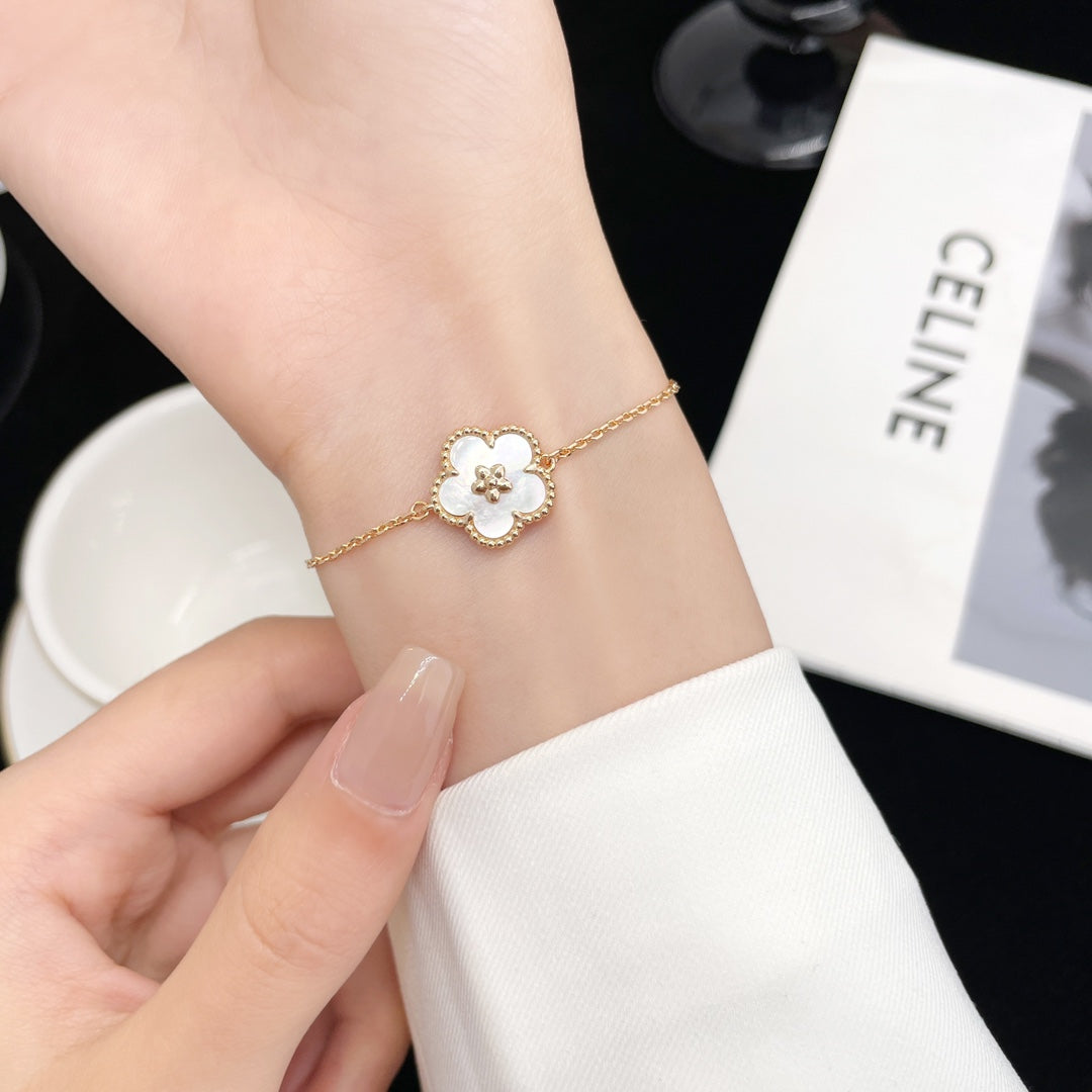 [Clover-Jewelry]LUCKY SPRING ROSE GOLD MOP BRACELET