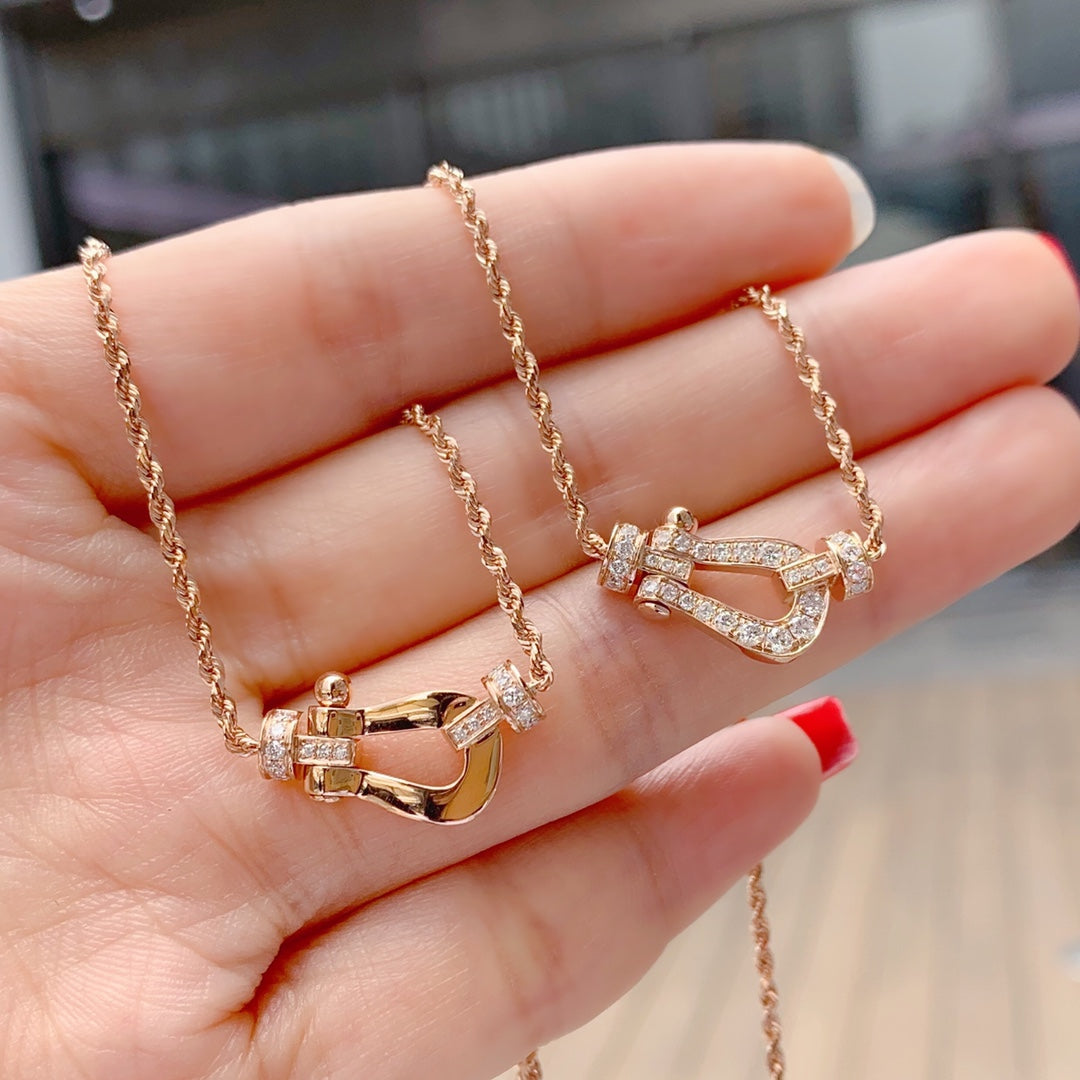 [Clover-Jewelry]FORCE 10 PINK GOLD DIAMOND NECKLACE