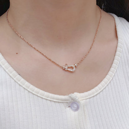 [Clover-Jewelry]FORCE 10 PINK GOLD DIAMOND NECKLACE