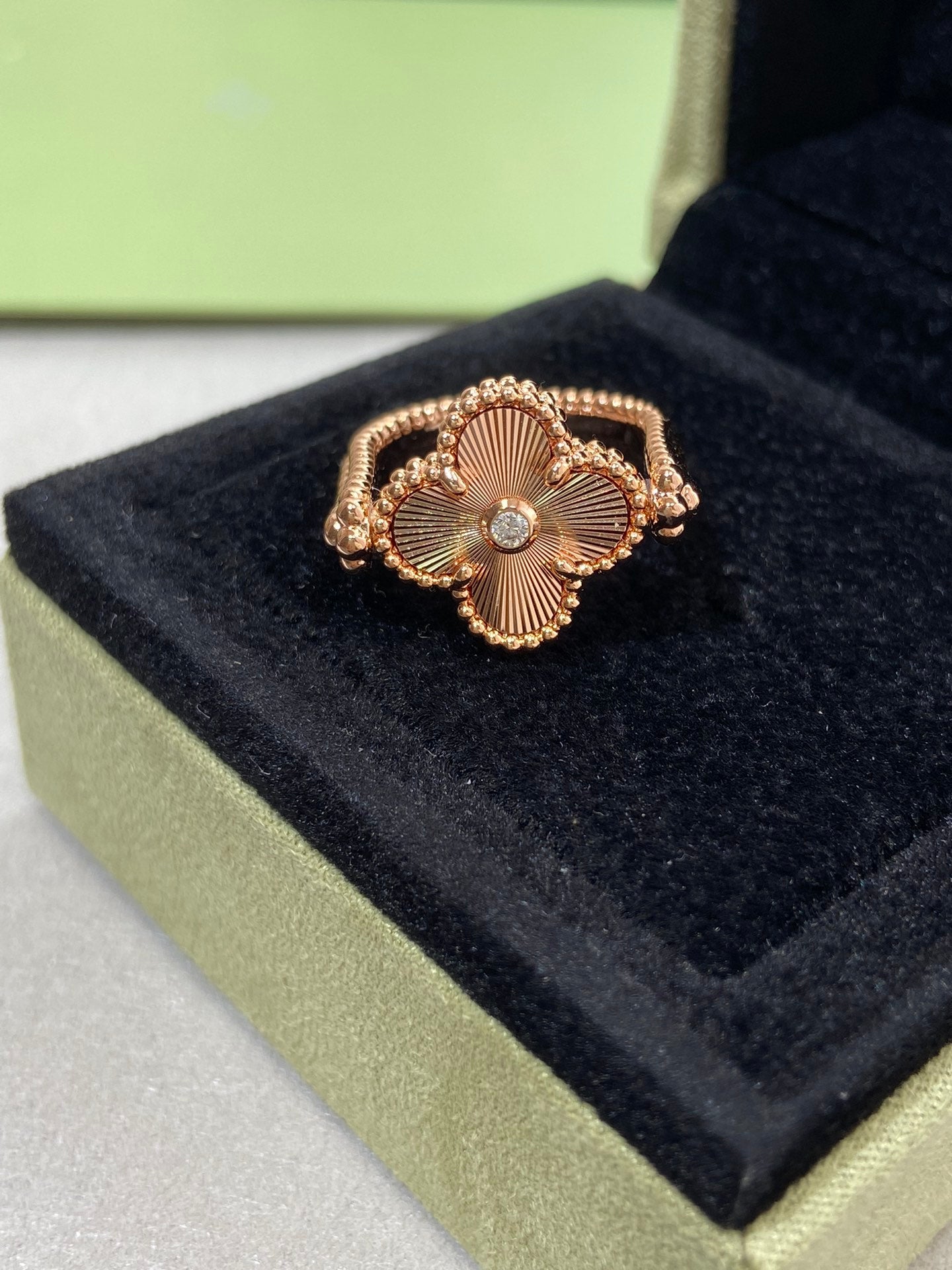 [Clover-Jewelry]CLOVER RIVERSIBLE ROSE GOLD RING