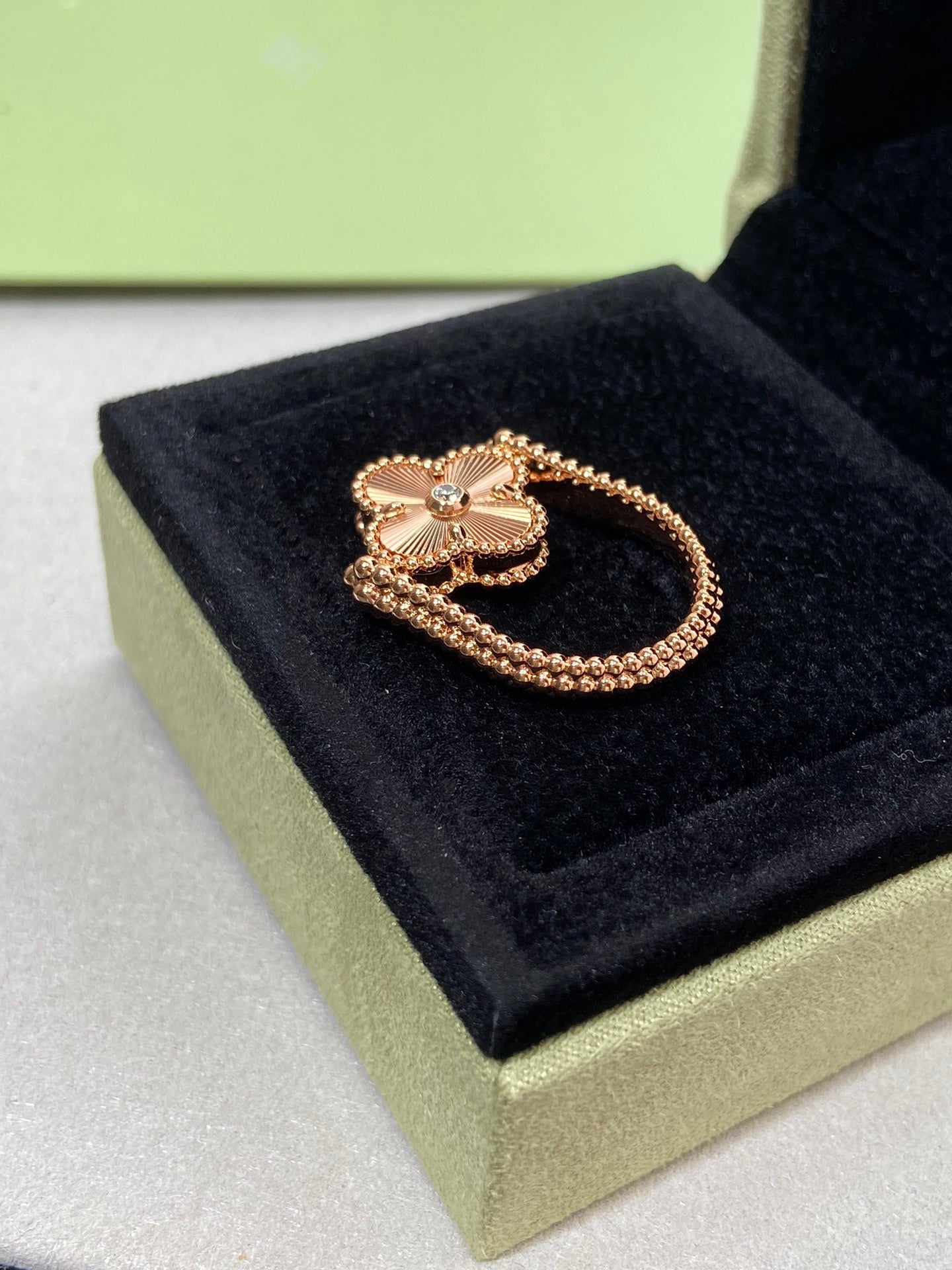 [Clover-Jewelry]CLOVER RIVERSIBLE ROSE GOLD RING