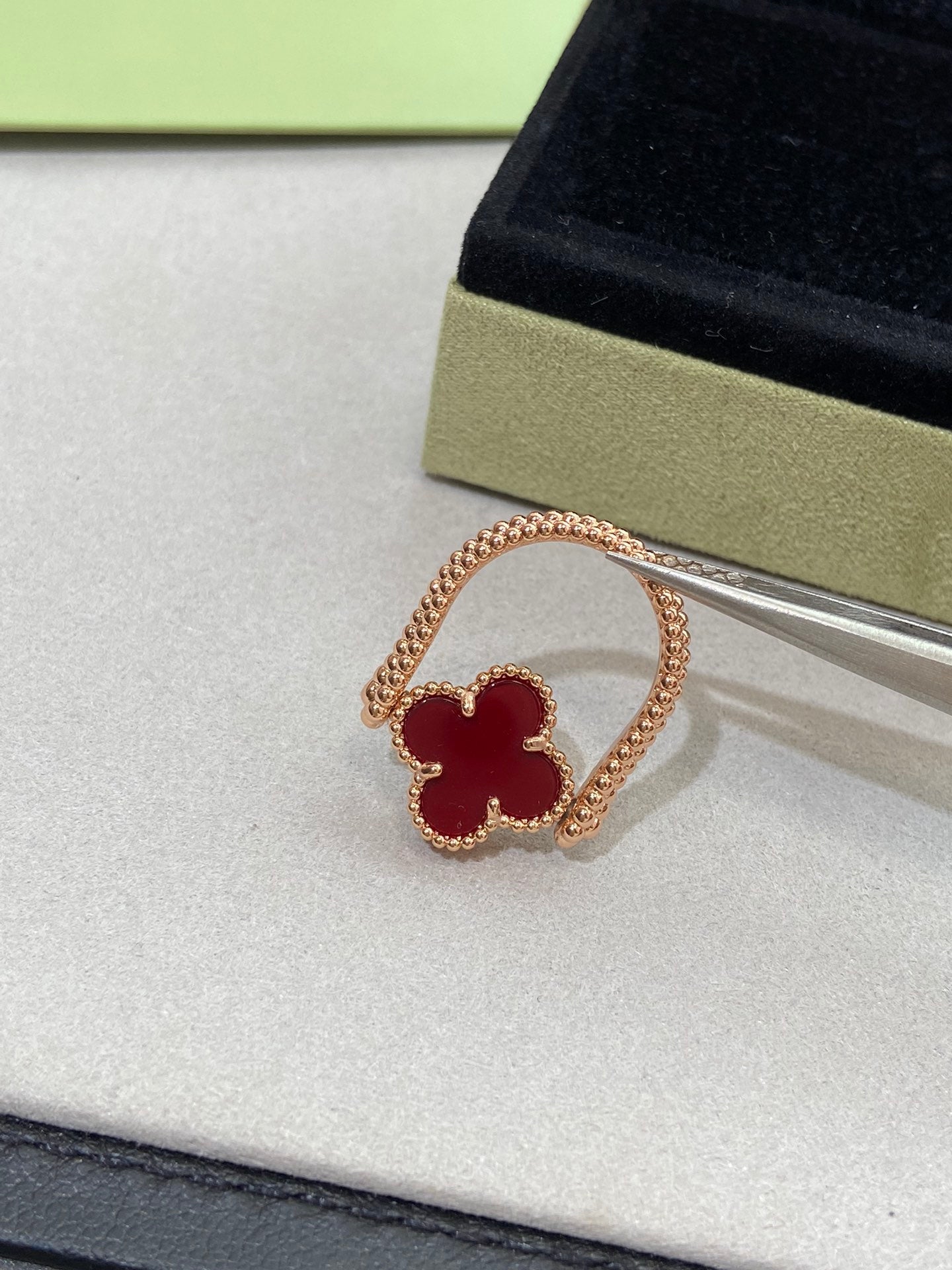 [Clover-Jewelry]CLOVER RIVERSIBLE ROSE GOLD RING