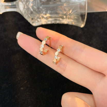 [Clover-Jewelry]BEE LOVE DIAMOND HOOP EARRINGS