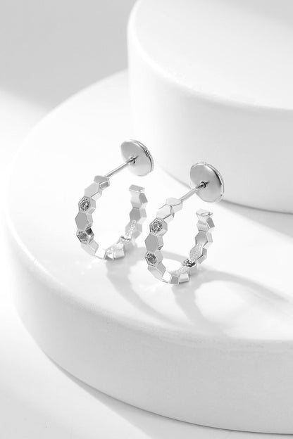 [Clover-Jewelry]BEE LOVE DIAMOND HOOP EARRINGS