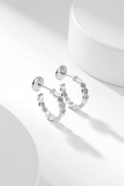 [Clover-Jewelry]BEE LOVE DIAMOND HOOP EARRINGS