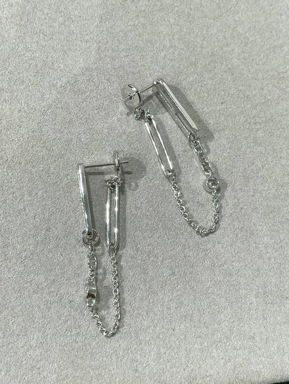 [Clover-Jewelry]CHAINE CHAOS DIAMOND DROP EARRINGS