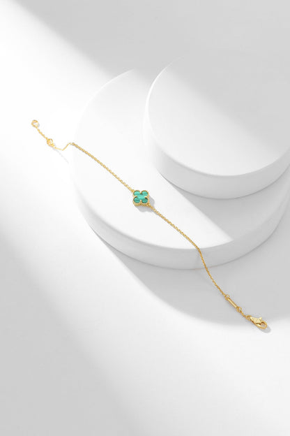 [Clover-Jewelry]CLOVER BRACELET MALACHITE 1 MOTIF