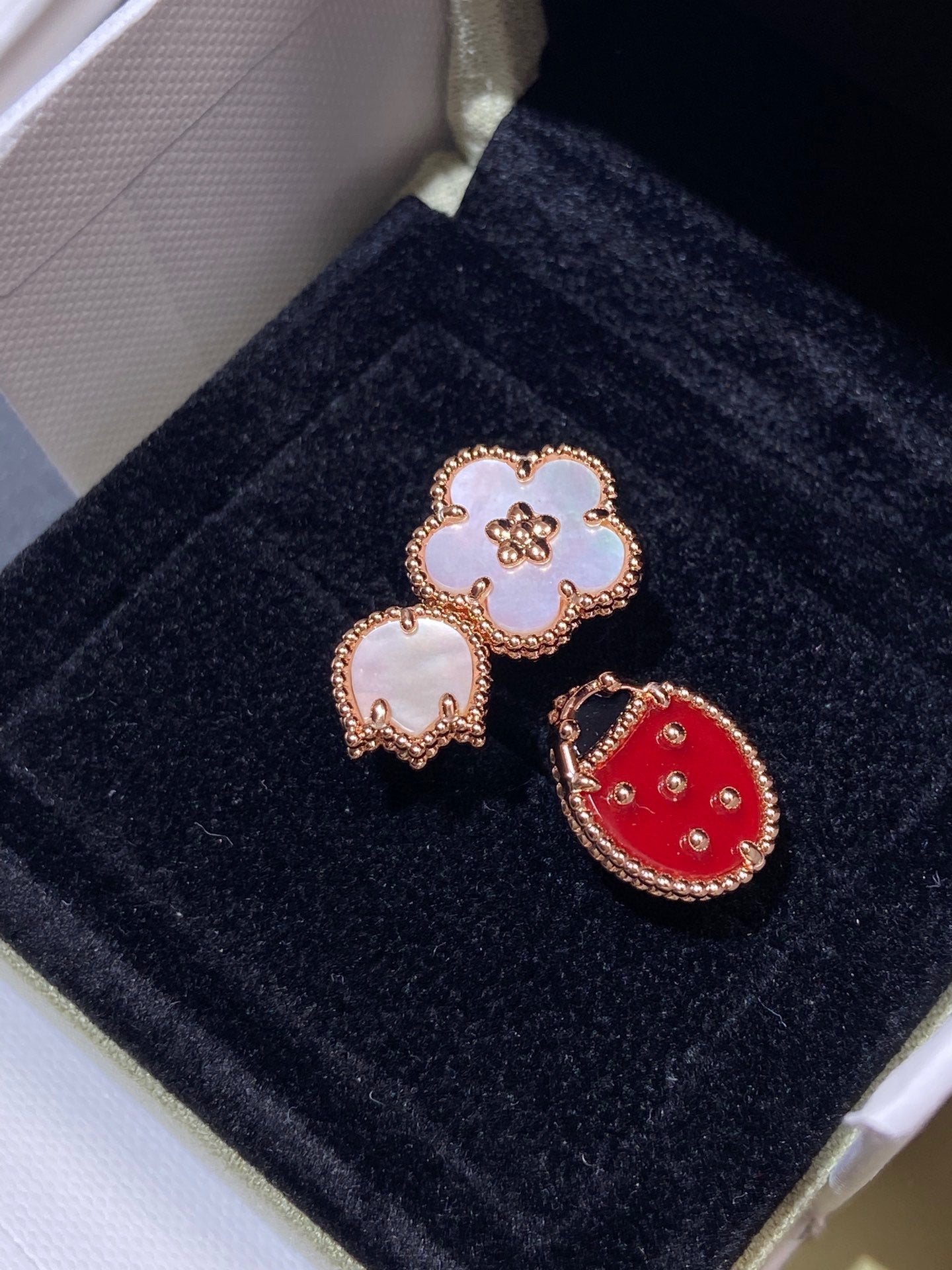 [Clover-Jewelry]LUCKY 3 MOTIF ROSE GOLD RING