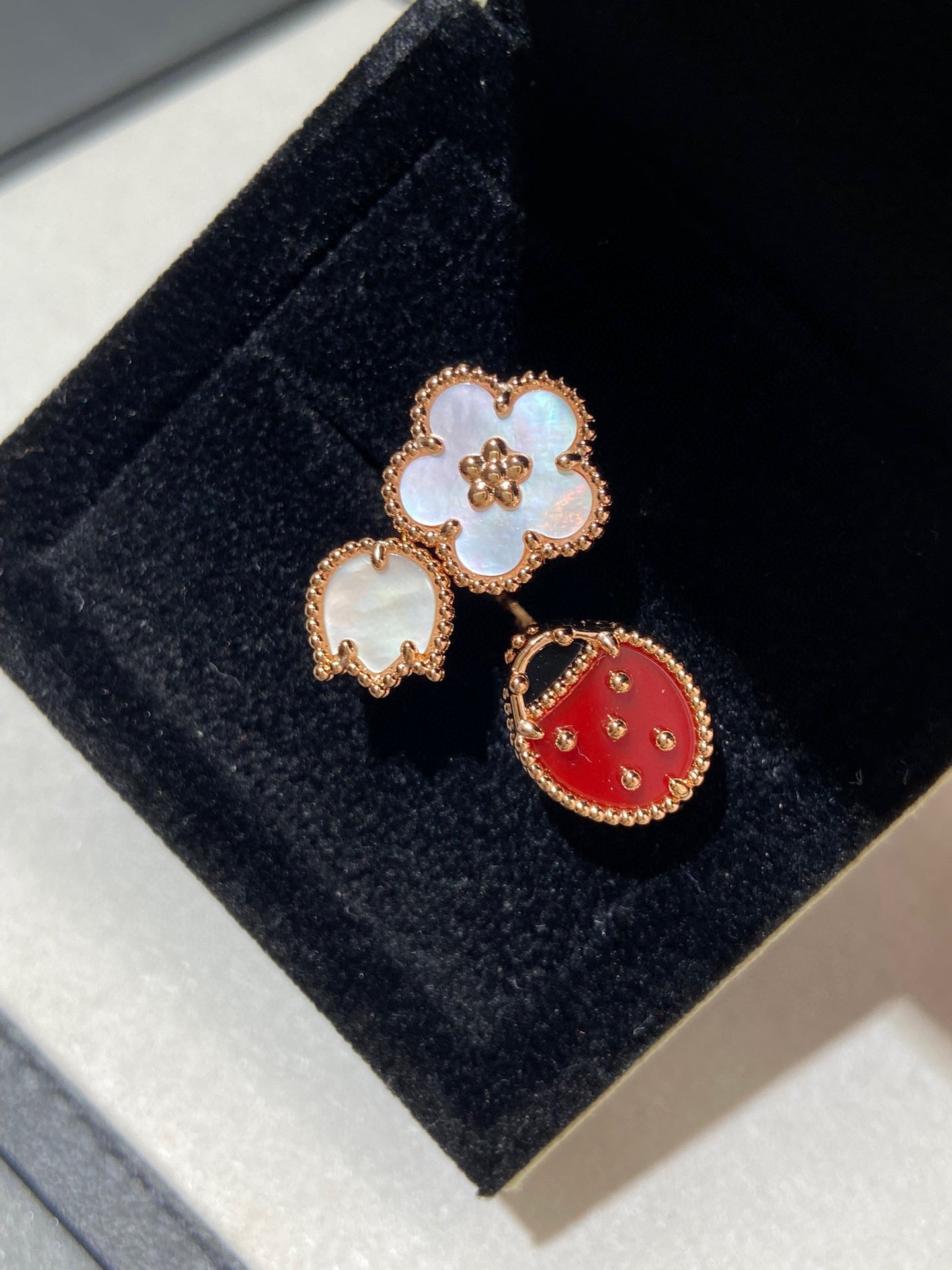 [Clover-Jewelry]LUCKY 3 MOTIF ROSE GOLD RING