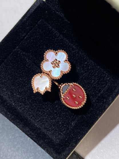 [Clover-Jewelry]LUCKY 3 MOTIF ROSE GOLD RING